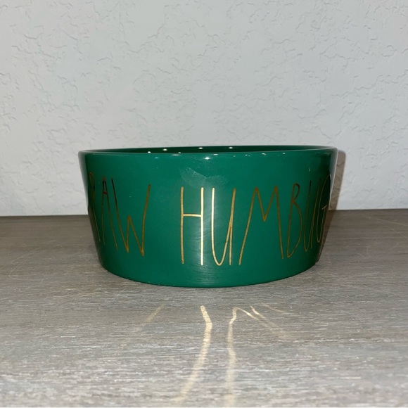Rae Dunn Other - RAE Dunn PAW HUMBUG Large Pet Bowl, 8” bowl, green with gold